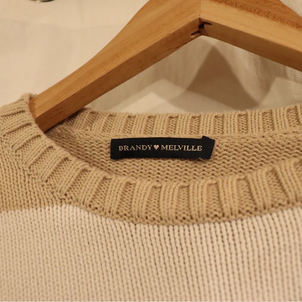 BRANDY MELVILLE oversized cream striped sweater